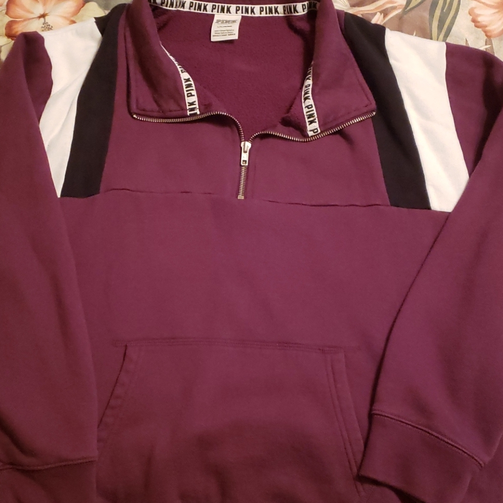 Pink 1/4 zip sweatshirt